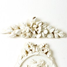 高腳牡丹小壁飾, 象牙白, 1 個