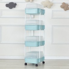 네일코리아 다용도 기저귀정리함 커버형 4단, 민트, 1개