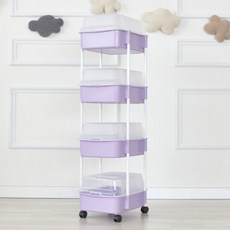 네일코리아 다용도 기저귀정리함 커버형 4단, 퍼플, 1개