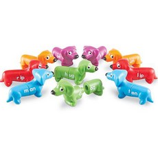 Learning Resources 英語拼字臘腸狗玩具 LER6705, 混色