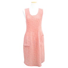 happytool 可愛碎花連身裙式圍裙, 蜜桃色, 1個