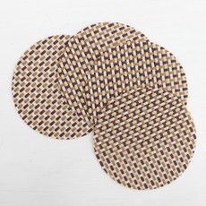 해피툴 모던 짜임 컵받침, 브라운, 1개