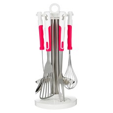 GENIAL 粉色手柄廚房用具 7入組, 粉色, 1組