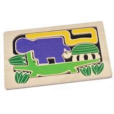 藍色絲帶亞馬遜動物拼圖, 4piece, 3 歲及以上