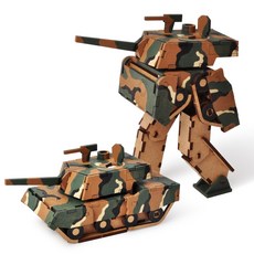 YoungModeler 英工房 變形機器人 K1坦克 3D立體拼圖, 混合顏色, 1套, 單一商品