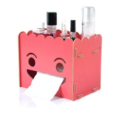 스마일 DIY 뷰티박스 정리함, 레드, 1개