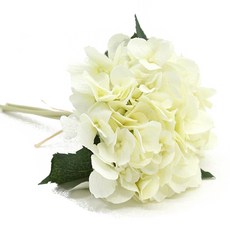 ASPASIA 人造繡球花束 藍色, 象牙白繡球, 1入