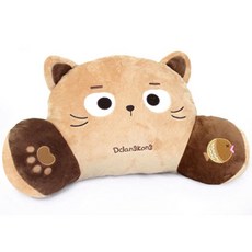 ANINARA 貓咪造型腰靠墊 L號, 花生（米色）