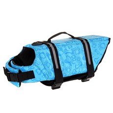 KIZBON 애견 구명조끼 블루 Y100PFN063, 1개