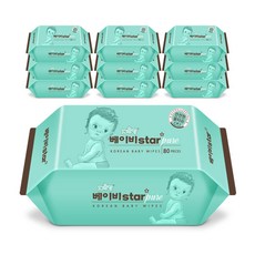 순수코리아 지후맘 베이비스타 퓨어 물티슈 리필형, 80매 x 10팩, 10개, 80매