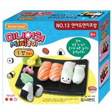도너랜드 미니어쳐 연어/한치초밥 클레이만들기 세트, 혼합색상, 1개