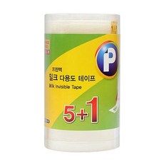 프린텍 밀크 테이프 오피스팩 리필형 /18mm x 30m /리필 6개입+엔드링, 1세트