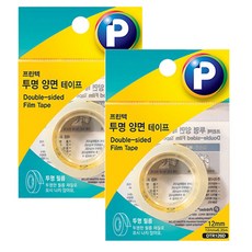 프린텍 투명 양면테이프 리필 /12mm x 6.35m, 2개