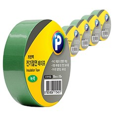 프린텍 전기절연테이프 /19mm x 10m, 녹색, 5개