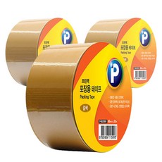 프린텍 포장용테이프 /48mm x 20m, 갈색, 3개, 단일 수량