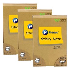 프린텍 파스텔 스티키노트 51x76mm, 크라프트, 100매, 6개