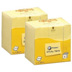 프린텍 혼합 스티키노트 알뜰팩 51x38mm, 노랑, 4개