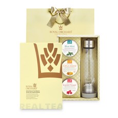 로얄오차드 여행용 틴 보틀 차선물세트, 투명 보틀 1개 + 3종 티 실버틴 8개입 각 1개, 1세트