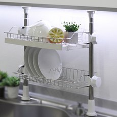 Enex 立柱式雙層餐具瀝水架, 混色, 1個