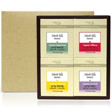 차예마을 유기농 허브차 티백4종 B선물세트, 페퍼민트 20티백 + 히비스커스 20티백 + 캐모마일 20티백 + 라벤더 20티백, 1세트