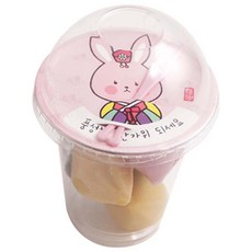 봄91 11oz 투명다과컵 세트 한복토끼 5개입, 2개