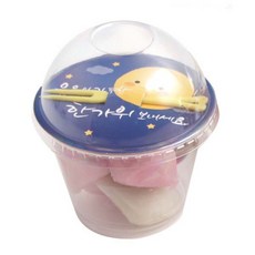 봄91 9oz 투명다과컵 세트 캘리보름달 5개입, 1세트, 2개