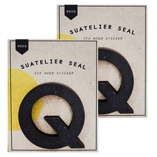 슈아뜰리에 1717 wood 55 x 70 mm 디자인 스티커, Q, 2개