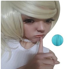 日常假髮動畫臉部修飾COSPLAY假髮2 青綠色, 1套