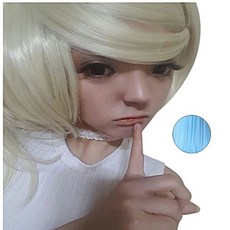 日常假髮動漫臉部修飾角色扮演假髮 3 天藍色, 1套