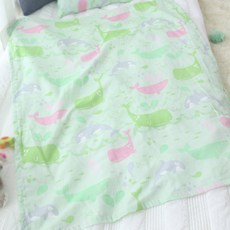 보떼하우스 순면 거즈이불/블랭킷 L, 고래의꿈(그린)