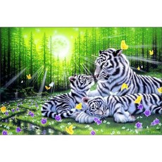 KM ELLIE 5D白虎寶石畫DIY組 60*40cm, 1 個