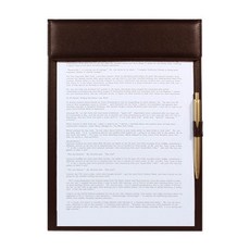 皮革開放式磁吸多功能A4文件板, 棕色, 355 x 240 毫米