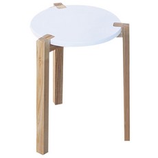 Dau椅背椅原木椅 A, 白色, 1個