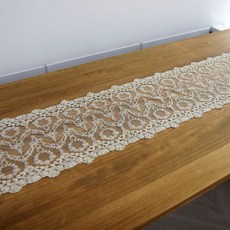 Happytool 鏤空花邊蕾絲桌旗, 單色, 大號（270 x 24.5 厘米）