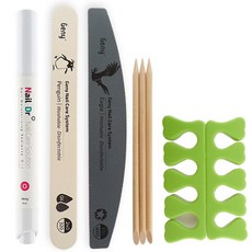 Geny 自助美甲護理組 B型, 指緣油筆+指甲銼 2入+雙頭櫸木棒 3入+分趾器組, 1組