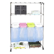 럭시스 듀오 분리수거함 3단, 스윙, 4p, 4p