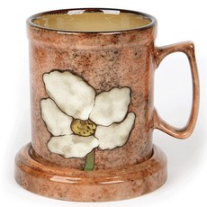 Royal Essex 花朵圖案陶瓷馬克杯+陶瓷造型杯墊, 粉色