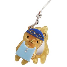 泳裝小熊造型滑蓋式手拿鏡, 混合顏色, 1 個