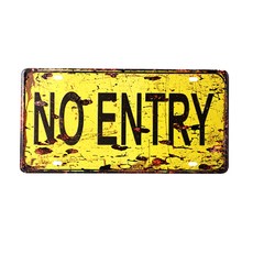 팬시피아 빈티지 스틸 틴 보드, NO ENTRY, 2개