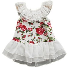 JOYMULTI 花朵蕾絲三層連身裙