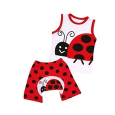 조이멀티 캐릭터 민소매 상하복 세트 무당벌레