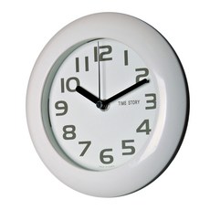 Keydari 電源吸附式浴室時鐘, 白色的