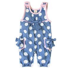 JOYMULTI 線條大圓點圖案連身衣