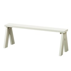 포메리트 아카시아 원목 벤치, 화이트, 1개