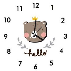 funyz 北歐風壁飾靜音掛鐘, 皇冠熊