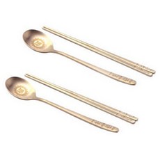 GEO CHANG YU GI 有機宮廷湯匙筷子 雕刻 2套組, 2把湯匙+2雙筷子, 1個