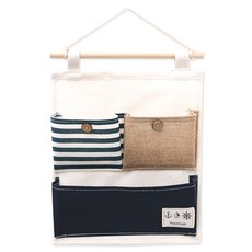 더자카 패브릭 3칸 벽 수납포켓, Q301ZFA023, 1개