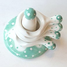 手繪環形筷架 薄荷綠色, 1套