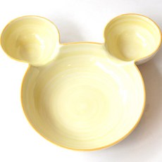 手繪米奇色彩造型餐盤, 黃色, 1個