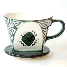 Shoes Deco手繪馬賽克3~4人用Kalita濾杯, 綠色, 1入